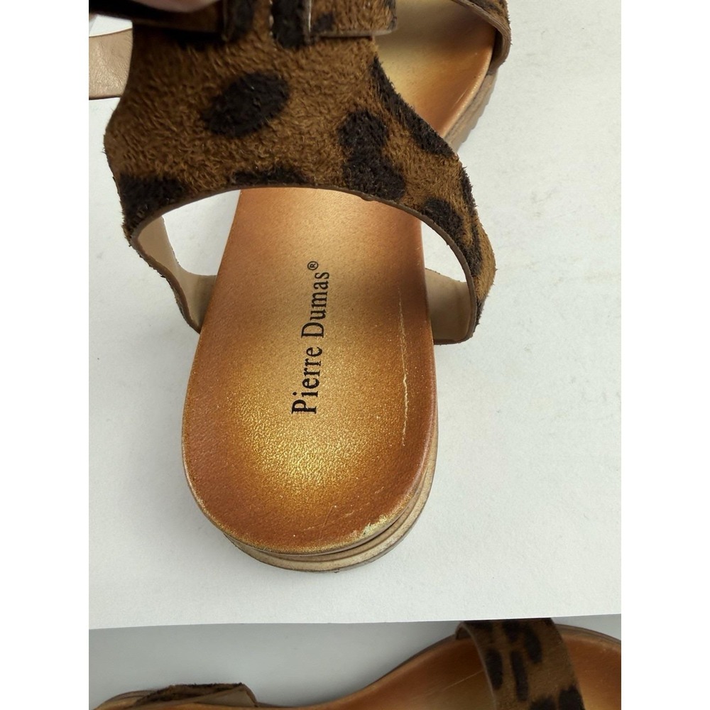 Pierre Dumas Leopard Print Faux Leather Ankle Strap Womens Boho Sandals Size 8 - Picture 9 of 12